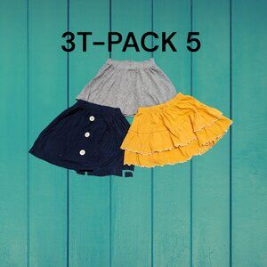 Girls Floral Printed Layered Flared Above Knee Length Skirts, Size: 3T